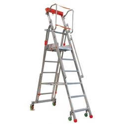 vendita online Scala a castello 8 gradini + pedana modello casta' Scale a castello per cimiteri e magazzini Facal